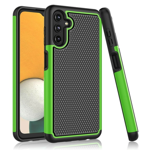 Ebizware for Samsung Galaxy A13 5G Case, Dual Layer Protective Heavy Duty Shockproof Cell Phone Cover with Anti-Slip Textured Back - Military Protection Bumper - (Green)