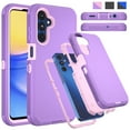 thumbnail image 1 of Ebizware for Samsung Galaxy A15 5G Phone Case, Shockproof Armor Rugged Case Military Grade Heavy Duty 3 in 1 Protection Cover for Galaxy A15 5G - Purple/Pink, 1 of 8