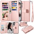 thumbnail image 1 of Ebizware for Samsung Galaxy S23 FE 5G Phone Case, Galaxy S23 FE 5G PU Leather Wallet Case with Credit Card Cash Holder Folio Flip [Detachable] Kickstand Magnetic Cover & Lanyard - Rose Gold, 1 of 8