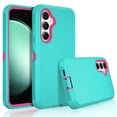 thumbnail image 1 of Ebizware for Samsung Galaxy S23 FE 5G Phone Case, Heavy Duty Shockproof Case [Military Grade Drop Tested] Dual Layer Full Body Protective Cover for Galaxy S23 FE 5G - Green/Hot Pink, 1 of 7