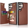 thumbnail image 1 of Ebizware for Samsung Galaxy S24 Ultra Phone Case, Magnetic Leather Wallet Case with Credit Card Cash Slots Holder for Women Men Folio Flip Kickstand Cover for Galaxy S24 Ultra [Brown], 1 of 9