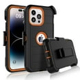 thumbnail image 1 of Ebizware for iphone 14 Pro Phone Case with [Belt Clip Holster] Kickstand Cover Military Grade Drop Protection Shockproof Heavy Duty Defender Case for iphone 14 Pro 6.1" - Black/Orange, 1 of 8