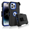 thumbnail image 1 of Ebizware for iphone 14 Pro Phone Case with [Belt Clip Holster] Kickstand Cover Military Grade Drop Protection Shockproof Heavy Duty Defender Case for iphone 14 Pro 6.1" - Black/Blue, 1 of 8