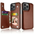 thumbnail image 1 of Ebizware for iphone 15 Plus Phone Case, Leather Wallet Case with Credit Card Cash Holder for Women Men Magnetic Folio Flip Kickstand Cover for iphone 15 Plus [Brown], 1 of 8