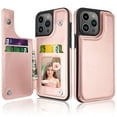 thumbnail image 1 of Ebizware for iphone 15 Plus Phone Case, Leather Wallet Case with Credit Card Cash Holder for Women Men Magnetic Folio Flip Kickstand Cover for iphone 15 Plus [Rosr Gold], 1 of 8