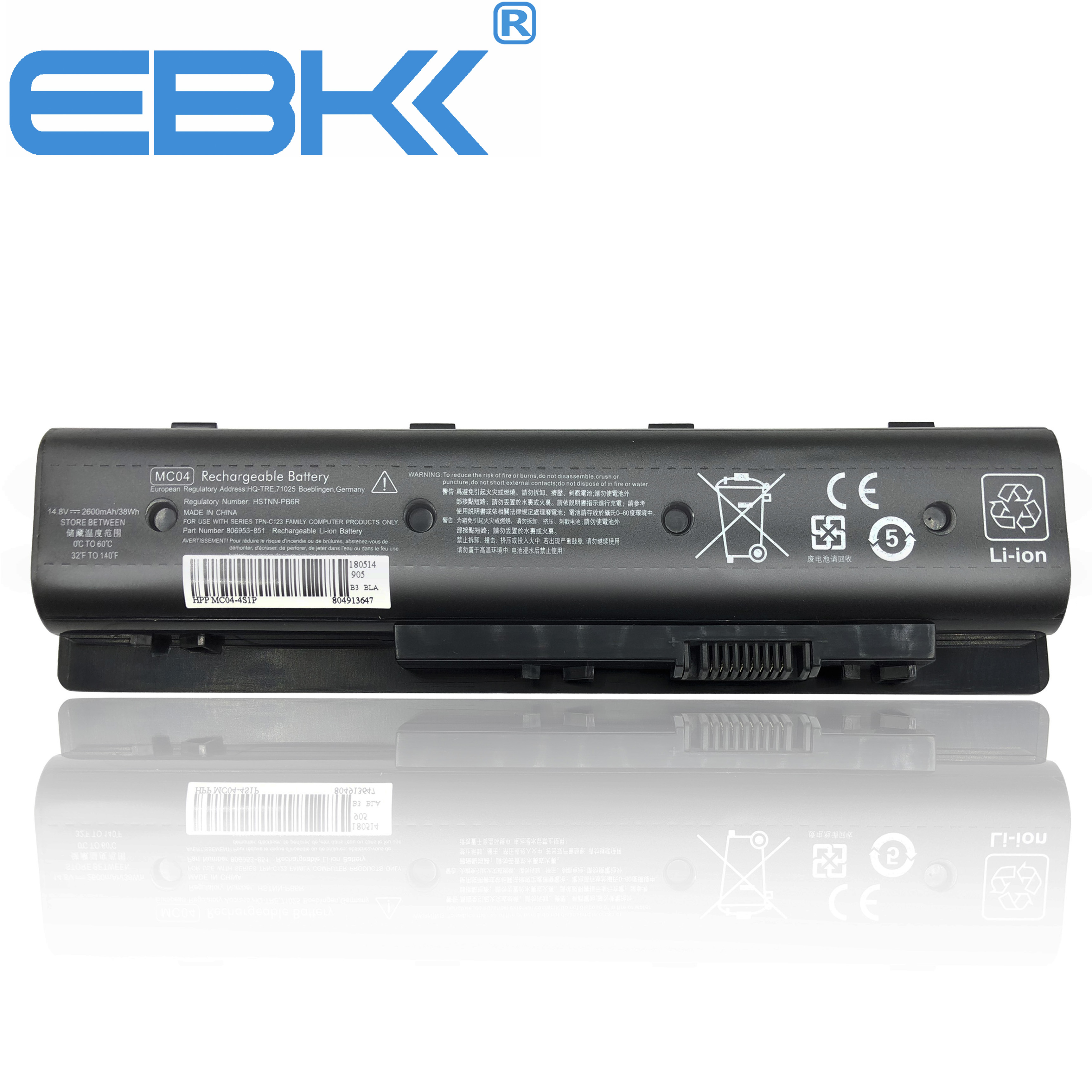 Ebkk MC04 MC06 HSTNNPB6R Laptop Battery for HP ENVY 17r001tx 17