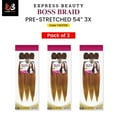 thumbnail image 1 of Ebo Bobbi Boss King Tips Boss Braid Pre-Stretched Braiding Hair 54" 3X Perfect for Knotless Styles (T4/27/613) (3 Pack), 1 of 7