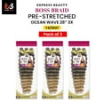 thumbnail image 1 of Ebo Bobbi Boss King Tips Boss Braid Pre-Stretched Ocean Wave Braiding Hair 28" 3X Perfect for Knotless Styles (T1B/30) (3 Pack), 1 of 7