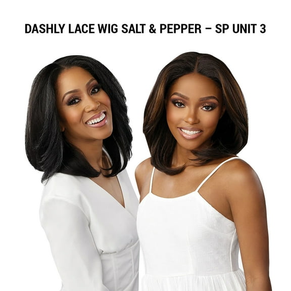 Ebo Dashly Synthetic Lace Front Wig Salt & Pepper SP Lace Unit 3 Perm Yaki 14” ( M44 )