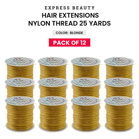 Ebo Hair Extensions Weaving 25 Yards Nylon Sewing Thread (Blonde) 12 Pack - Wig Sewing Hair, High-Quality Weaving Tool