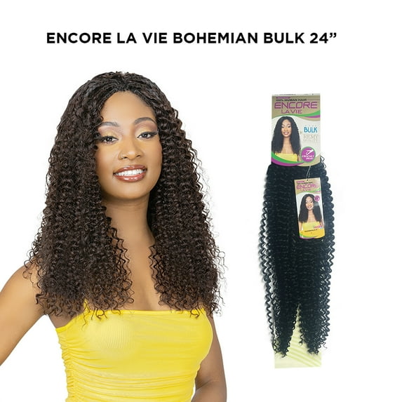 Ebo Human Hair Blend Braids Encore La Vie Bohemian Bulk 24" Inch ( 4 Medium Brown )