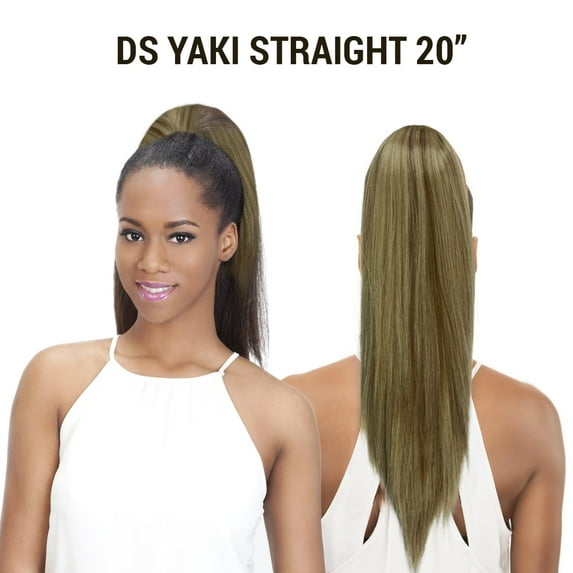 Ebo Premium Destiny Yaki Straight Drawstring Ponytail Hair 20″ Inch ( 1 Jet Black )