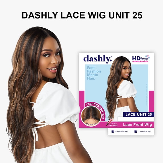 Ebo Synthetic Lace Front Wig Deep Part Natural Wave Unit 25 30” ( Chunky Blonde ( Medium Brown / Honey ) )