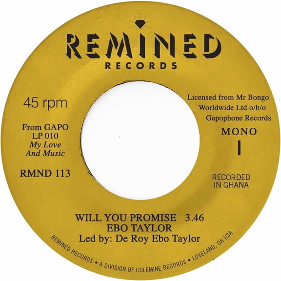 Ebo Taylor Will You Promise/Maye Omama (Vinyl Record) 7" Single Coloured Vinyl