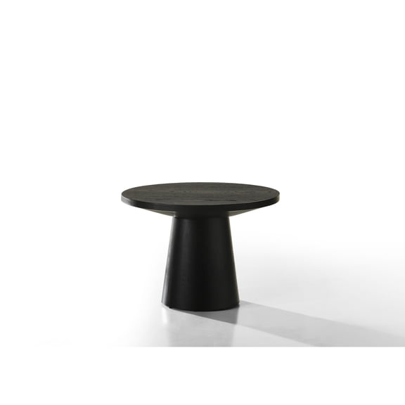 Ebony Black 22" Round End Table With Alluring Natural Wood Grain For Home Decor