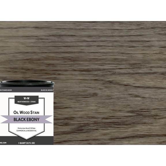 Ebony Black Interior Oil-Based Wood Stain, Low VOC, by Weatherwood - Quart (32 Fl. Oz.)