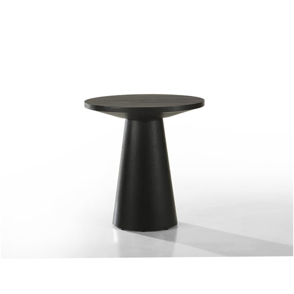 Ebony Black Round Console Table with Pedestal Base for Entryway Decor