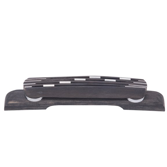 Ebony Guitar Bridge Replacement Part with 6 Brass Points, Adjustable Height 0.83-1.02 inches / 21-26 mm for Jazz String Instruments