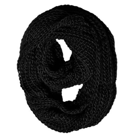 Ebony Hand Made Thick Ribbed Chunky Knit Infinity loop Scarves