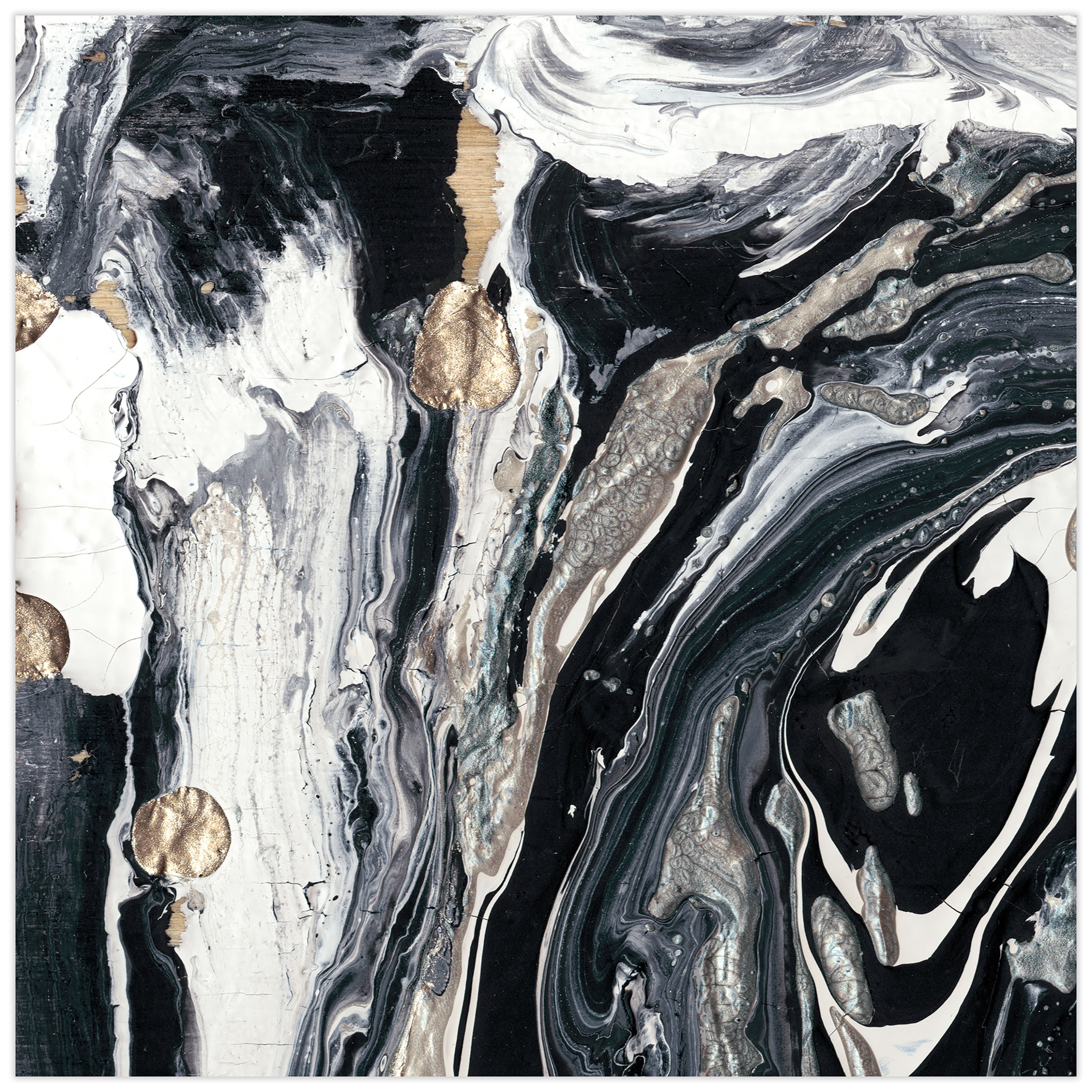Ebony & Ivory B 36.00" x 0.20" Mixed Media Art, by Empire Art