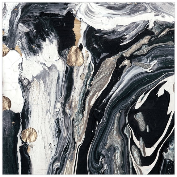 Ebony & Ivory B 36.00" x 0.20" Mixed Media Art, by Empire Art