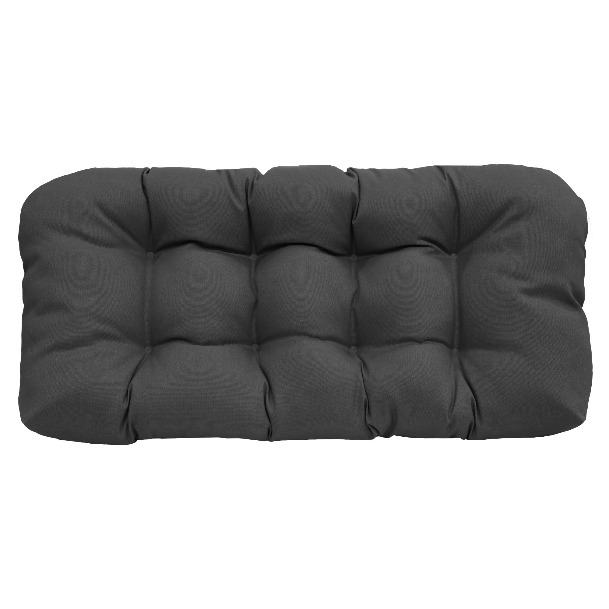 Ebony Outdoor Wicker Settee Cushion 44 x 19 in Solid Black Walmart Business Supplies