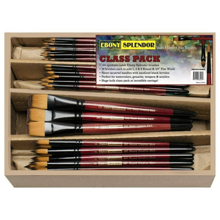 Ebony Splendor Paint Brushes for Acrylic Painting, Watercolor and