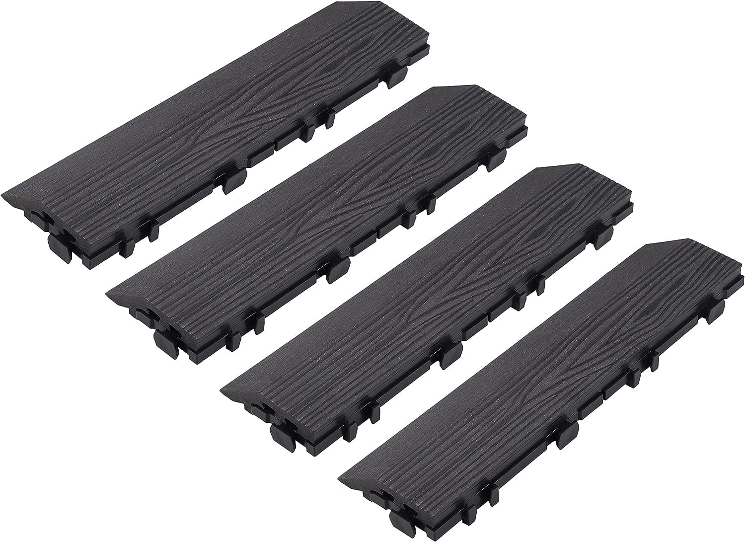 Ebony Straight Edge Trim for Square Deck Tiles, Durable WoodPlastic