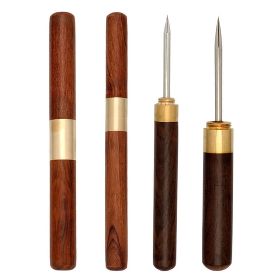 Ebony Tea Knife Set - 4PCS Stainless Steel Pu'er Tea Cake Knife & Tea Needle for DIY Beginners