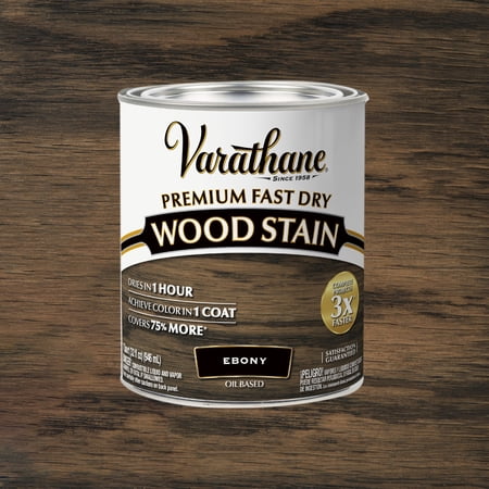 Ebony, Varathane Premium Fast Dry Wood Stain-269395, Quart