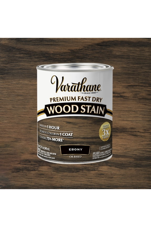 Ebony, Varathane Premium Fast Dry Wood Stain-269395, Quart