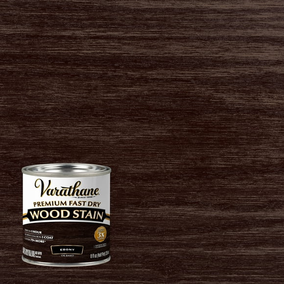 Ebony, Varathane Premium Fast Dry Wood Stain-269400, Half Pint