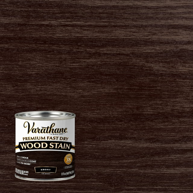 Ebony, Varathane Premium Fast Dry Wood Stain269400, Half Pint
