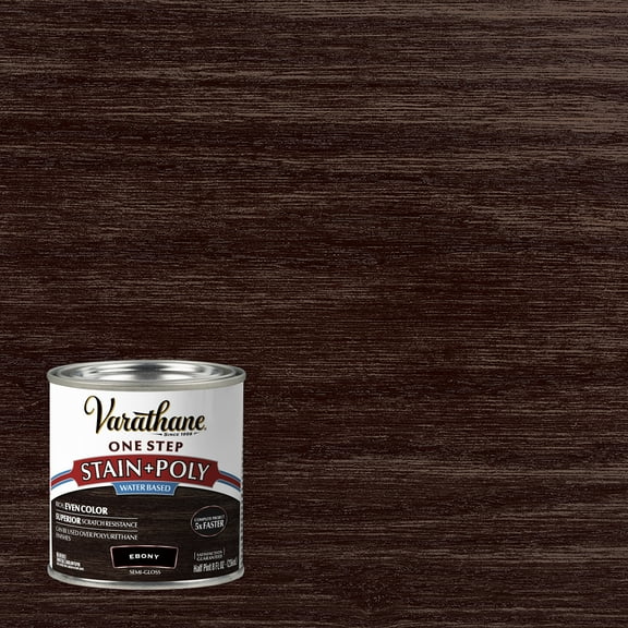 4 Pack, Ebony, Varathane Stain + Polyurethane, Semi-Gloss -384359, Half Pint