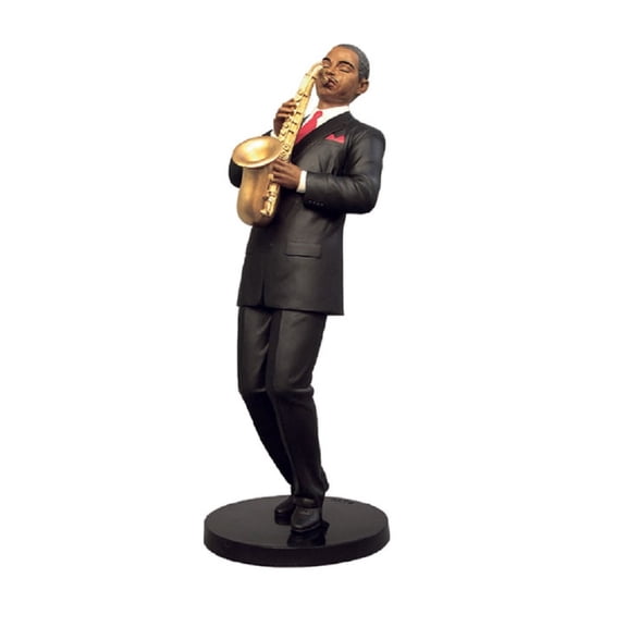 Ebony Vibrations Saxophonist African American Man Playing the Saxophone Figurine