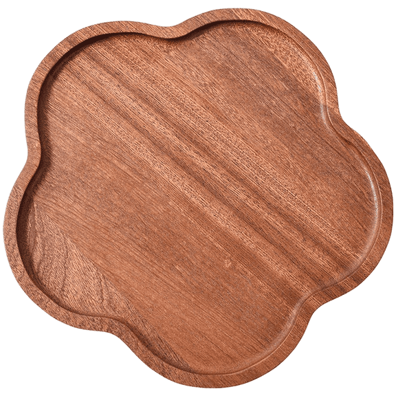 Ebony Wood Serving Tray Modern Simple Square Hand Painted Floral Design