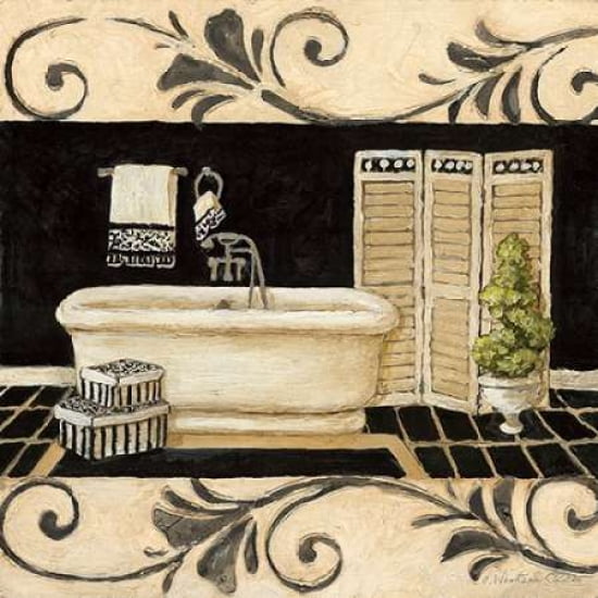 Ebony and Ivory Bath II Canvas Art - Charlene Olson (24 x 24)
