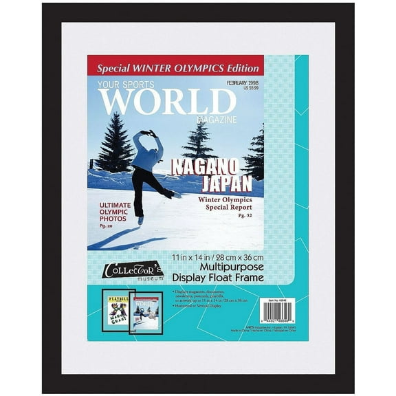 Ebony-black Multi-Purpose Float 11x14 frame for your Magazines Documents Newsletters and more