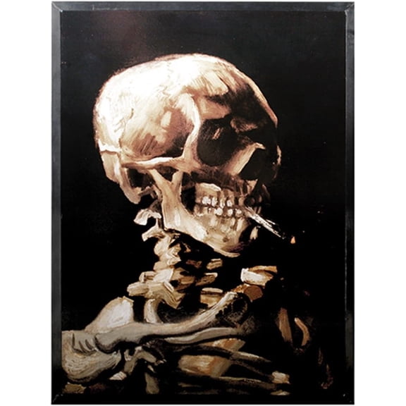 Ebros 10 Inch Van Gogh - Skeleton with Cigarette Wall Art Decoration