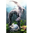thumbnail image 1 of Ebros 21"H White Frozen Dragon On Cavern With Wyrmling Hatchling In Egg Statue, 1 of 7