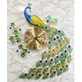 thumbnail image 1 of Ebros 29" High Large Peacock Iris Colorful Gold Plated Metal Wall Clock Analog, 1 of 8
