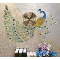 thumbnail image 1 of Ebros 30" Wide Large Iridescent Peacock Gold Plated Metal Wall Clock Analog Face, 1 of 5