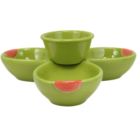 Ebros 8.25"L Ceramic Olive Halves Shaped Serving Bowl or Plate or Dish Platter