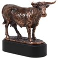 thumbnail image 1 of Ebros 9.5" L France Charolais Cattle Cow Bronze Electroplated Figurine with Base, 1 of 5