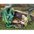 thumbnail image 1 of Ebros Amy Brown Elf Earth Fairy With Green Dragon Playing Chess Statue 7"H, 1 of 6