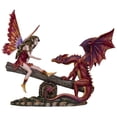 thumbnail image 1 of Ebros Amy Brown Elf Fire Fairy with Red Dragon On Wood Logs Seesaw Statue 8.5" H, 1 of 10