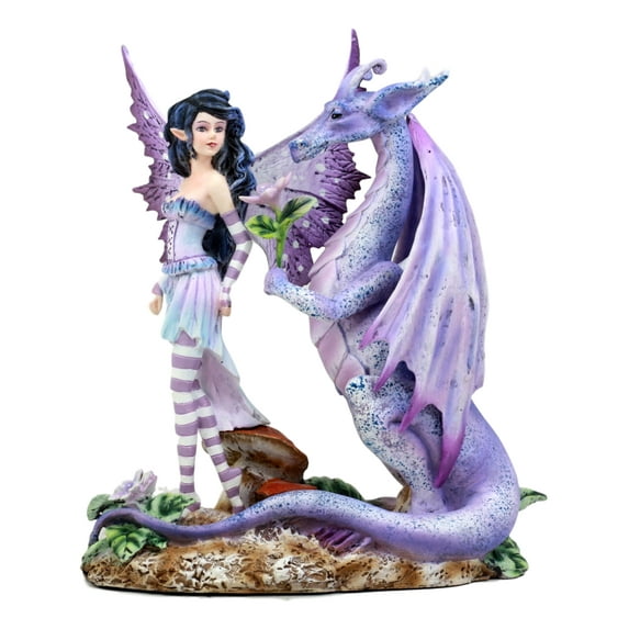 Ebros Amy Brown Romantic Twilight Dragon Courting Fairy Figurine Dragons Are Romantic Statue Fantasy Collectible 8"H