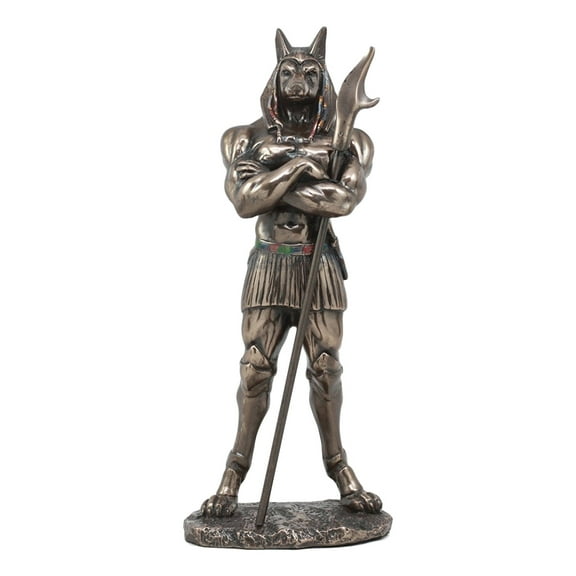 Ebros Ancient Egyptian Deity God Anubis With War Staff Statue Contemporary Egyptian Decor Sculpture God Of Afterlife And Mummification