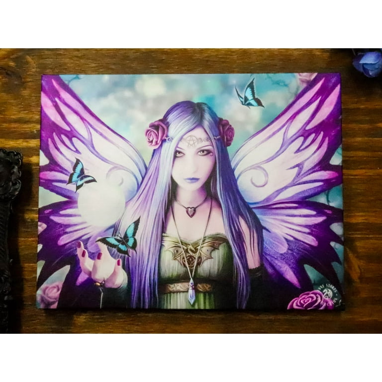 Ebros Anne Stokes Mystic Aura Butterfly Fairy Wood Framed