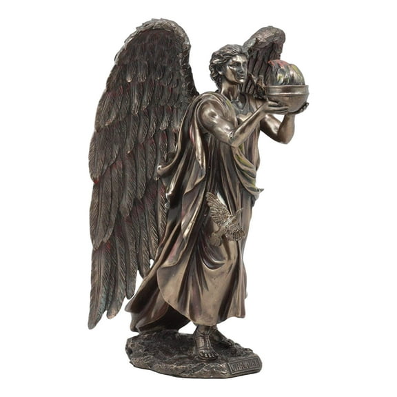 Ebros Archangel Chamuel Statue 9.5"Tall He Who Sees God Angel Chamuel Carrying Holy Flame Figurine